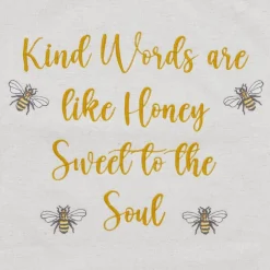 Embroidered Bee Honey Pillow 18x18