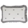 Embroidered Ruffled Bee Pillow 14x22
