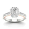 Emerald Cut 1ctw Certified Diamond Engagement Ring Two Tone 14K Gold