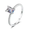 Emerald Cut D VVS Moissanite Engagement Ring 1ct or 2ct