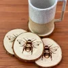 Engraved Wood Honey Bee Coasters*