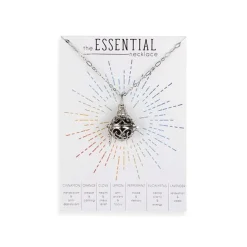 Essential Oil Diffuser Necklace Silver Tone 28"