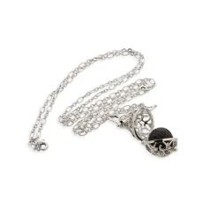 Essential Oil Diffuser Necklace Silver Tone 28"