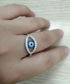 Evil Eye Ring Sterling Silver