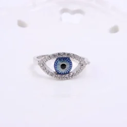 Evil Eye Ring Sterling Silver