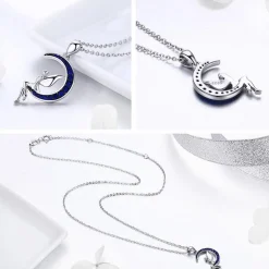 Fairy with Moon & Stars Jewelry in Sterling Silver, Ring and Necklace