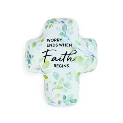 Faith Begins Artful Cross Keeper Sculpture Trinket Box