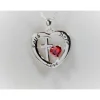 Faith, Hope and Love Sterling Silver Pendant with Red CZ Heart, Beautiful!
