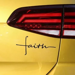 Faith With Cross Sticker Decal for Vehicle