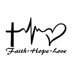 Faith-Hope-Love Sticker for Car or Wherever You Want to Share a Good Message!