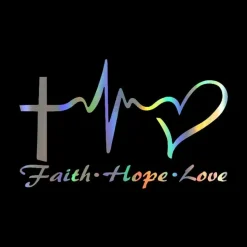 Faith-Hope-Love Sticker for Car or Wherever You Want to Share a Good Message!