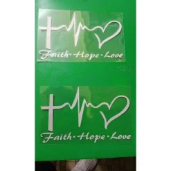 Faith-Hope-Love Sticker for Car or Wherever You Want to Share a Good Message!