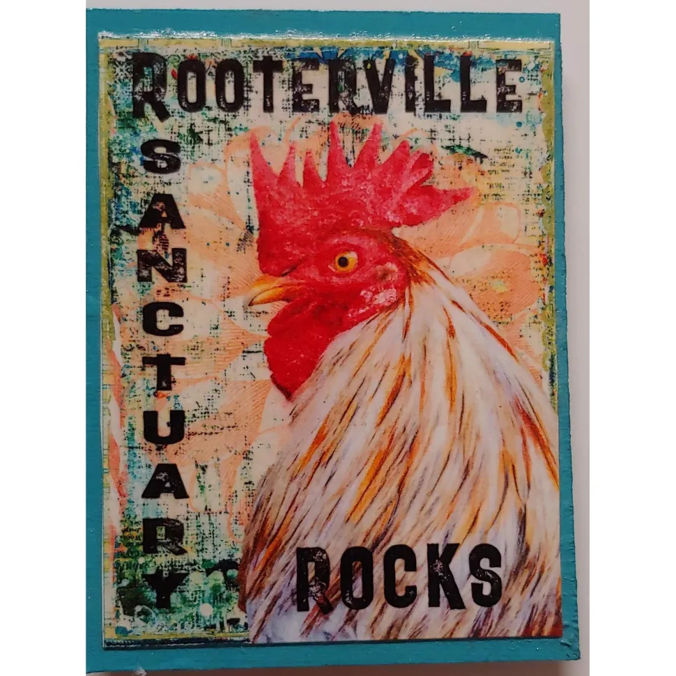 Farm Animal Magnets: Handmade Rooterville Animals on Magnets Rooster, Cow, Piggy *
