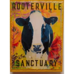 Farm Animal Magnets: Handmade Rooterville Animals on Magnets Rooster, Cow, Piggy *