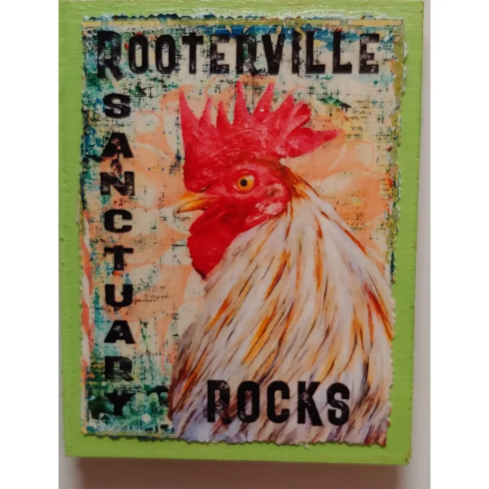 Farm Animal Magnets: Handmade Rooterville Animals on Magnets Rooster, Cow, Piggy *