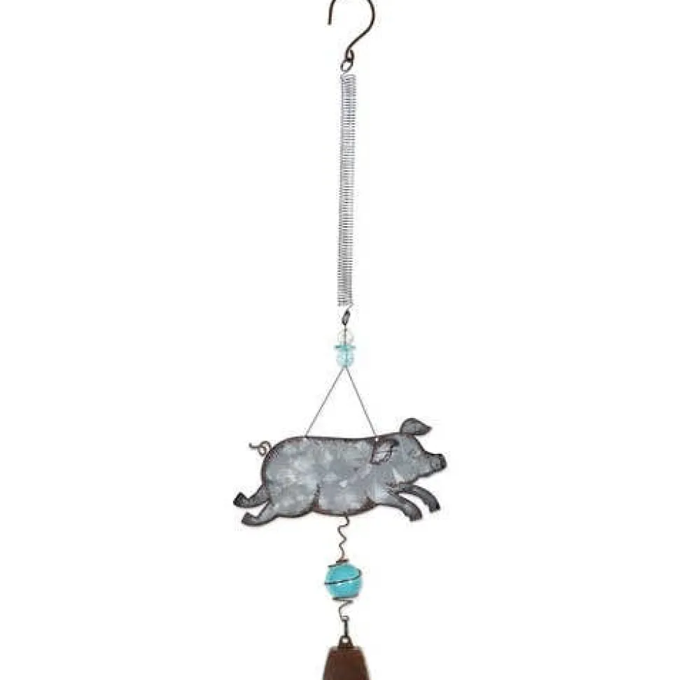 Farm Animal Metal Art Bouncy Decorations-Hen, Pig-Cow