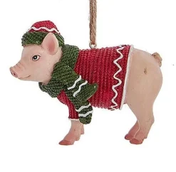 FARM ANIMALS W/SWEATER and SCARF Ornaments Pig,Cow, Chicken Kurt Adler