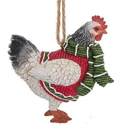 FARM ANIMALS W/SWEATER and SCARF Ornaments Pig,Cow, Chicken Kurt Adler