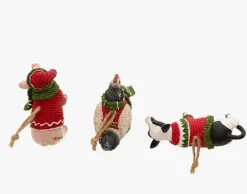 FARM ANIMALS W/SWEATER and SCARF Ornaments Pig,Cow, Chicken Kurt Adler