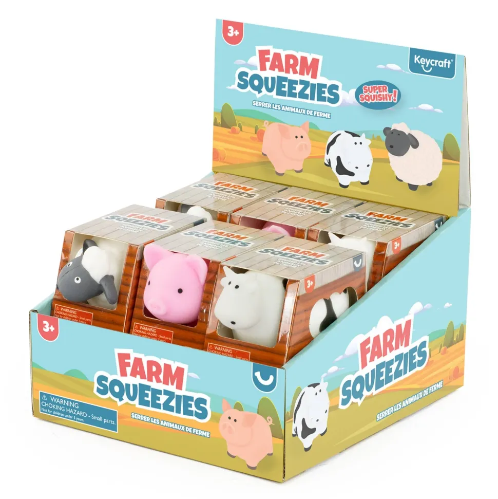 Farm Squeezies Squishy Pig, Cow or Sheep Fidget Toy