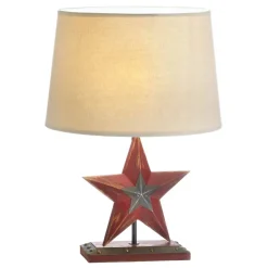 Farmhouse Red Star Table Lamp
