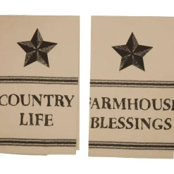 Farmhouse Star Country Life Muslin Unbleached Natural Tea Towel Set