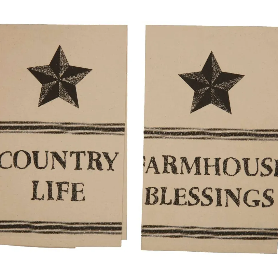 Farmhouse Star Country Life Muslin Unbleached Natural Tea Towel Set