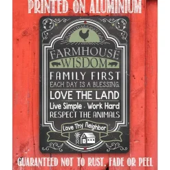 Farmhouse Wisdom - Metal Sign Handmade in the USA