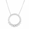 Finest Sterling SIlver Graduated CZ Eterninty Circle Necklace 18" Chain Stunning