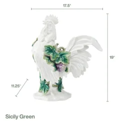 Fitz & Floyd Sicily Green Fine China Rooster