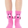 Flamingo Crew Slipper Socks Soft and Fuzzy Women's *