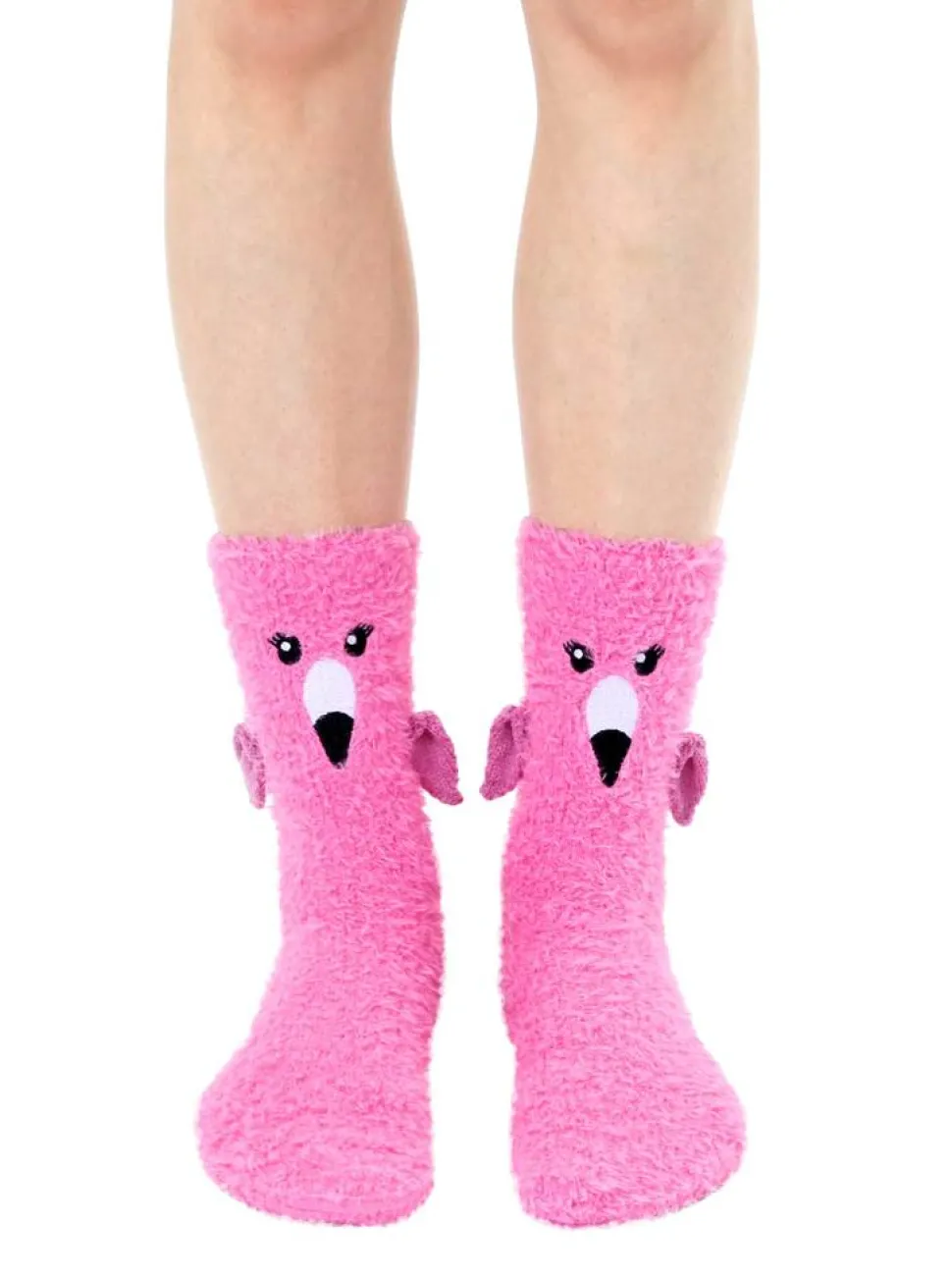 Flamingo Crew Slipper Socks Soft and Fuzzy Women's *
