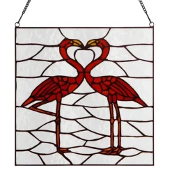 Flamingo Stained Glass Panel