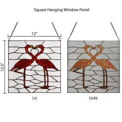 Flamingo Stained Glass Panel