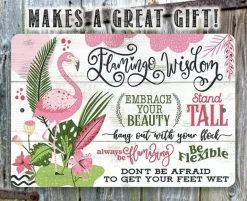 Flamingo Wisdom - Metal Sign