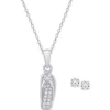 FlipFlop Girl's Sterling Silver Earring & Necklace Set