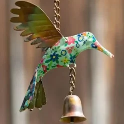 Floral Hummingbird Ornament Bell Chime