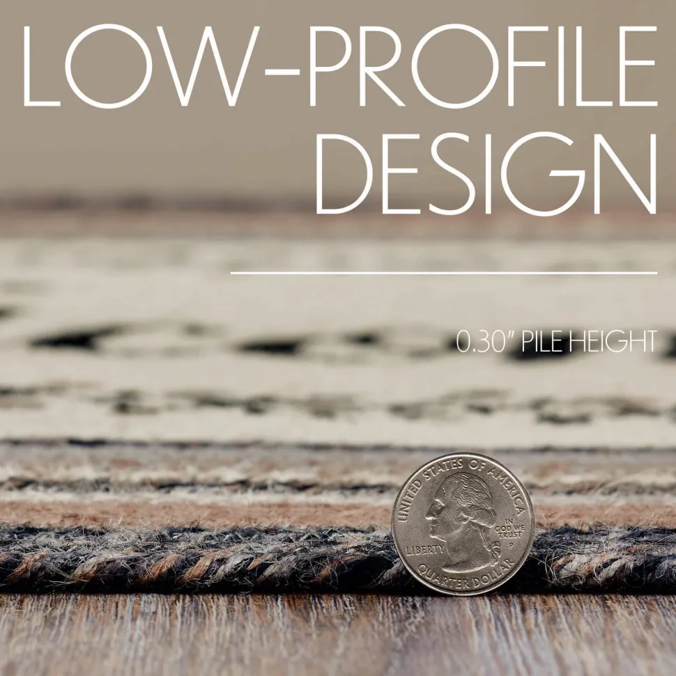 Floral Vine Jute Oval Rug "Welcome" 20x30