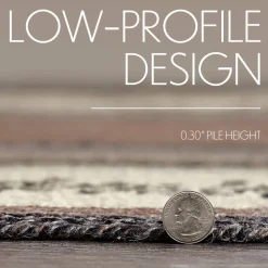 Floral Vine Jute Runner Oval Rug w/ Pad 24x78 Neutral Elegant Colors