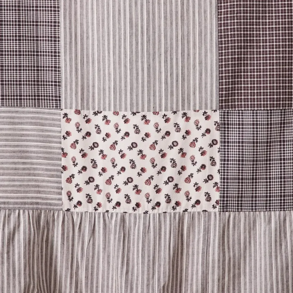 Florette Patchwork Ruffled Shower Curtain French Country Charm