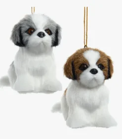 Fluffy Dog Ornaments-Realistic Pups for Christmas Decoration