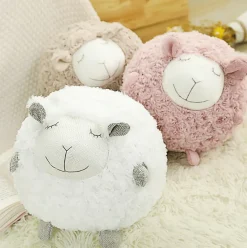 Fluffy Ewe Sheep Plushie, Chair Cushion or Baby Floor Play Mat Embroidered Features *