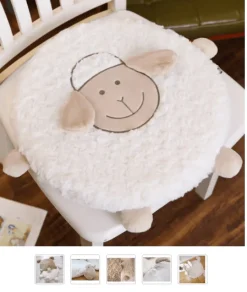 Fluffy Ewe Sheep Plushie, Chair Cushion or Baby Floor Play Mat Embroidered Features *