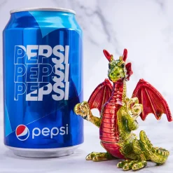 Flying Dragon Trinket Box Pewter Hand Painted Cute!