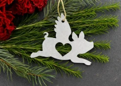 Flying Pig Metal Ornament *