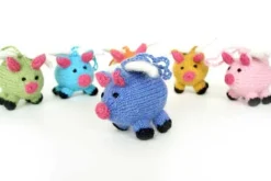 Flying Pig Ornament Handknit in Peru