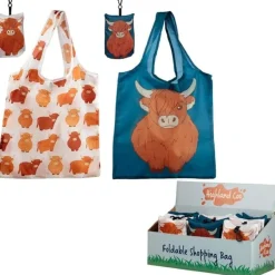Foldable Reusable Shopping Bag - Highland Coo Cow
