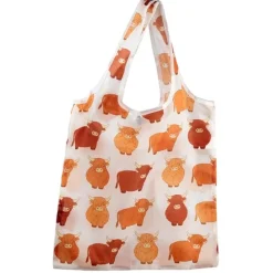 Foldable Reusable Shopping Bag - Highland Coo Cow