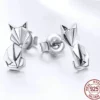Fox Stud Sterling Silver Earrings