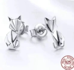Fox Stud Sterling Silver Earrings